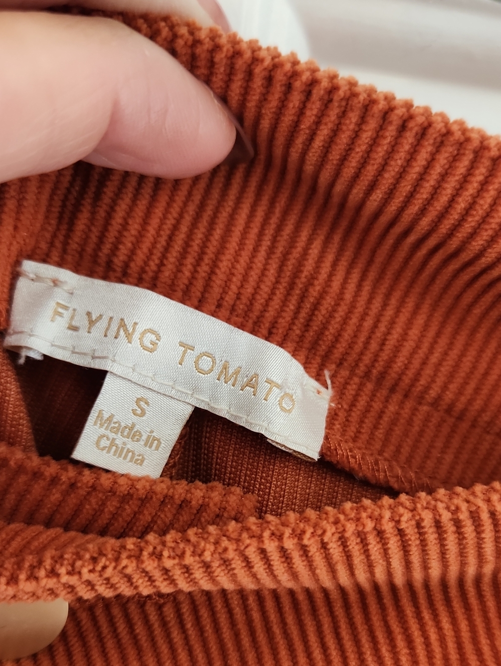 Flying Tomato Rust Orange Corduroy Boot Cut Pants - Picture 2 of 8